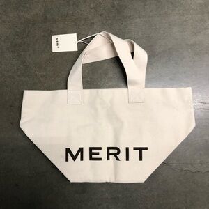 Merit Beauty The Everything Bag Limited Edition Canvas Tote Bag New W Tag